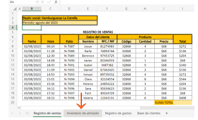 ejemplo de excel contable